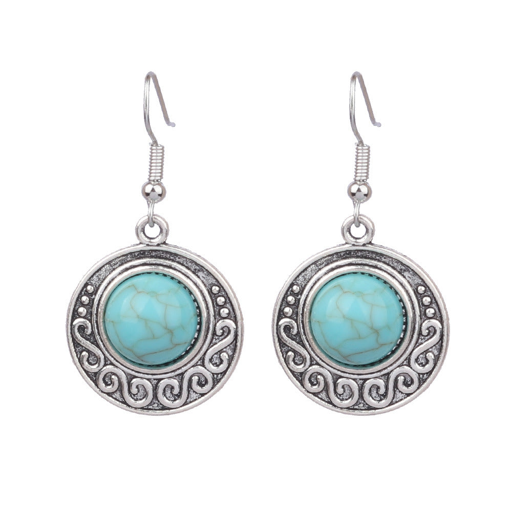Wholesale Turquoise Fashion Alloy Geometric Earrings